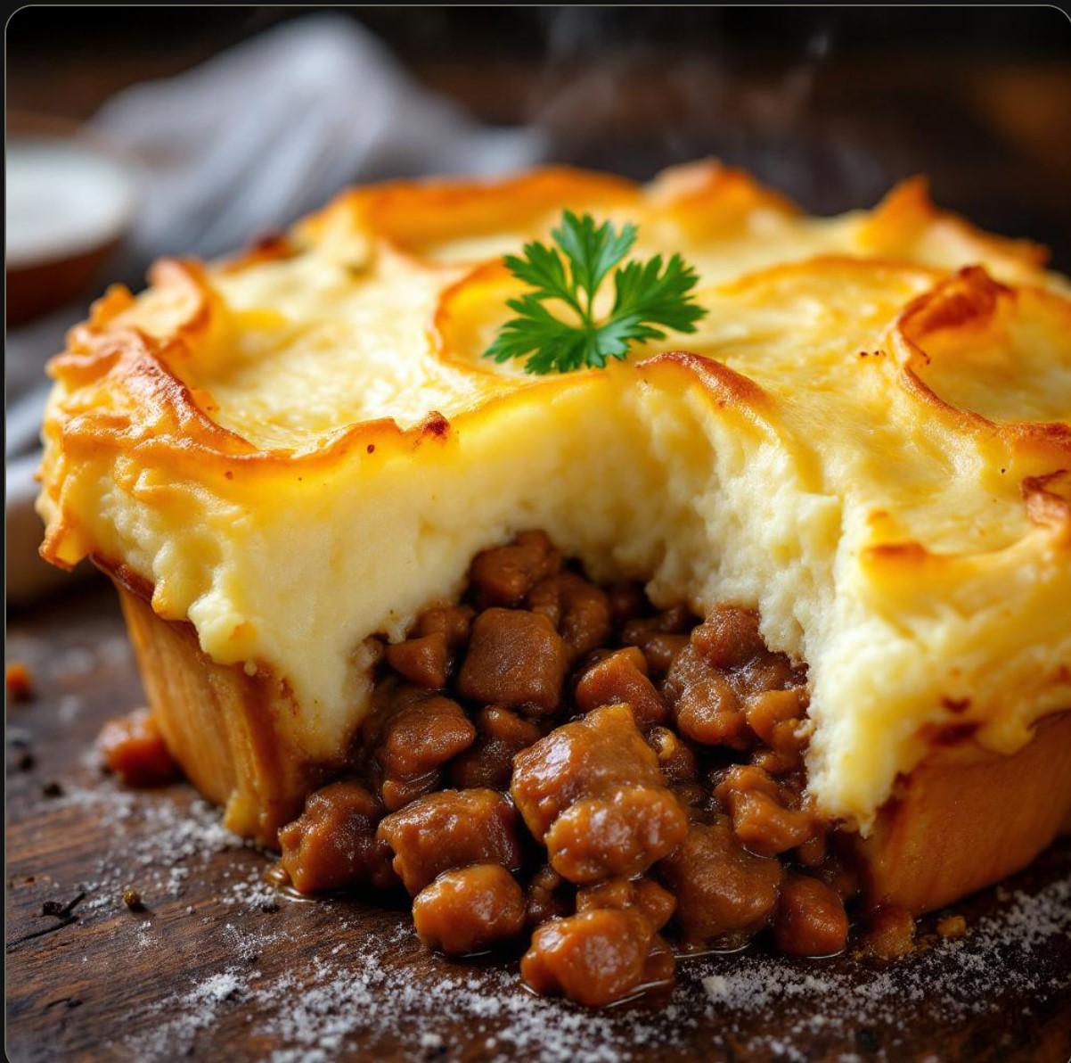 Cottage pie with golden mash topping